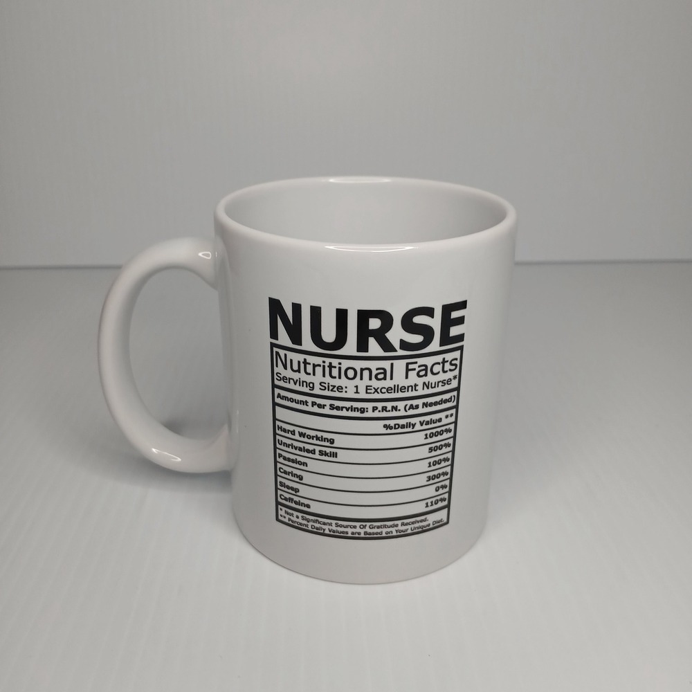 Nurse Nutritional Facts Mug 11oz Ceramic Coffee Cup‎ Gift for RN LPN